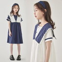 新品 ワンピース 女の子 夏着 セーラー風 韓国子供服 キッズ用 こども服 学生制服 スクール 入学 入園式 卒業式 ワンピース 発表会 可愛い 人気 ネイビー ホワイト 110cm 120cm 130cm 140cm 150cm 160cm 170cm