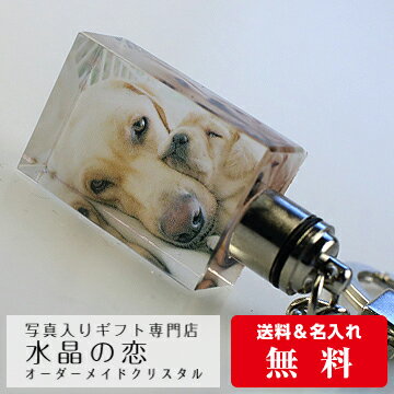 楽天Hiromi Fashion Houseキーホルダー 角型　LEDライト付き 孫 オリジナル オーダーメイド ペット フォトグッズ プリント オリジナル ペット 写真入り グッズ　ライト キーリング 名入れ 名前入り 遺影