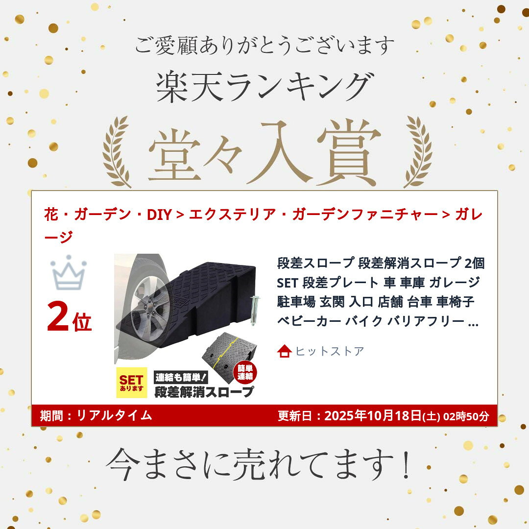 ★限定！最大20%OFF★【ランキング受賞！】 段差スロープ 段差解消スロープ 2個SET ...