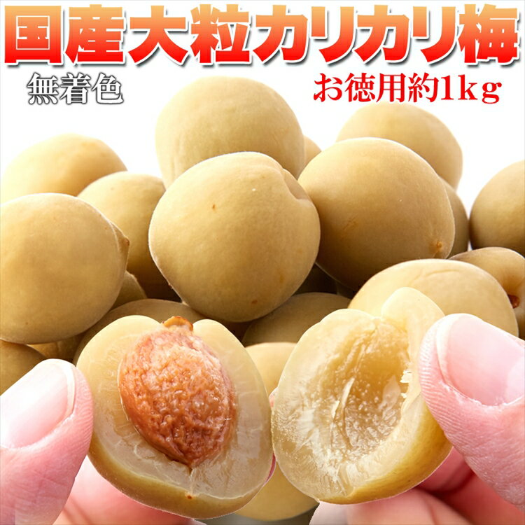 国産豊後梅100％使用。無着色☆お徳用大粒カリカリ梅500g/送料無料/常温便のサムネイル
