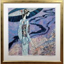 大きいサイズ 大きい絵 絵画 ティン・シャオカン シルクスクリーン 版画 『春の雨』 人物 川 美人 花 春 優しい 幻想的 穏やか 美術品 アート