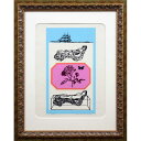 絵画 小谷博貞 シルクスクリーン 版画 『無題』 人物 女神 抽象的風景 美人 船 花 蝶 ポップ 明るい 美術品 アート こたにひろさだ
