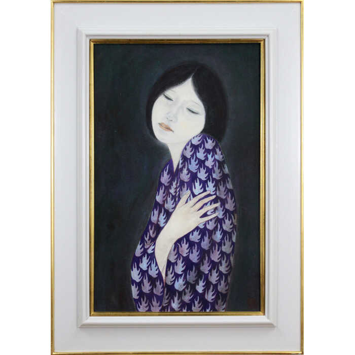 乐天商城 - 絵画 中野邦昭 日本画 『しじま』 人物 静謐 一点物 美術品 アート なかのくにあき