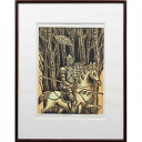 絵画 手島圭三郎 木版画 『落葉の騎士』 林 馬 騎士 美術品 アート てじまけいざぶろう