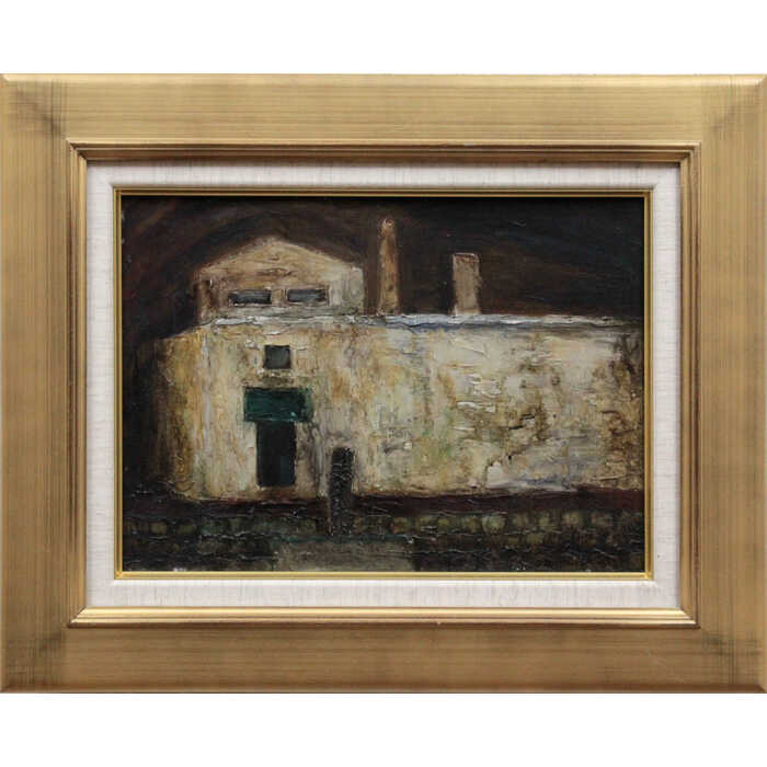 Rakuten - 絵画 小野重治郎 油絵・油彩画 『白い建物』 建造物 一点物 美術品 アート おのしげじろう