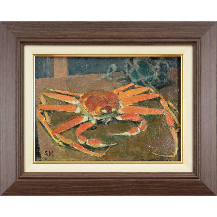 Rakuten - 絵画 森本三郎 油絵・油彩画 『ズワイガニ』 静物 一点物 美術品 アート ご贈答品 ギフト もりもとさぶろう