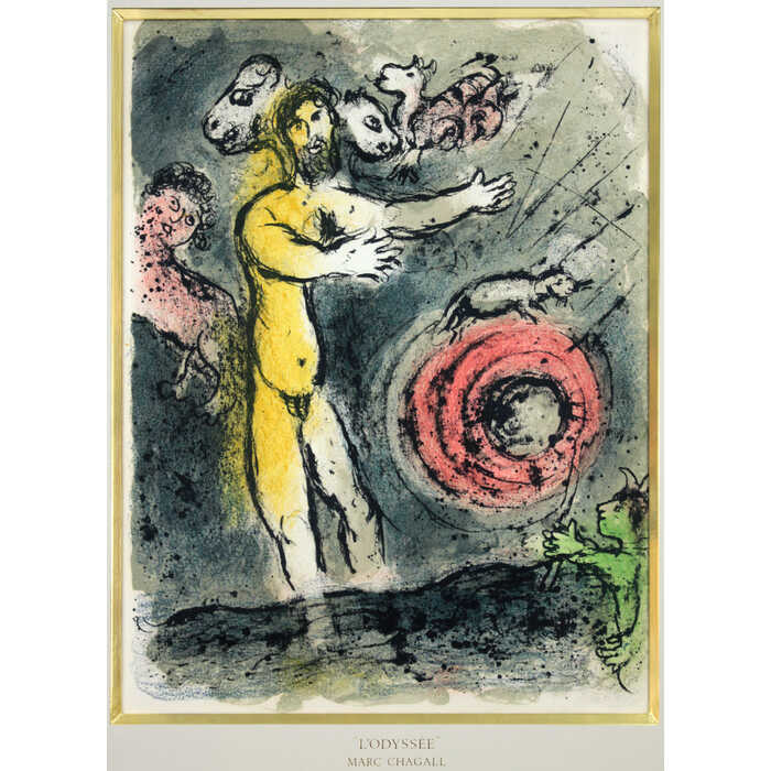 絵画 マルク・シャガール リトグラフ 版画 『プロテウス（オデッセイより）』 人々...