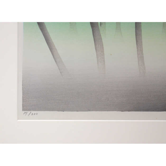 絵画 関健二 木版画 『木立』 木 森 幻想的 美術品 アート せきけんじ