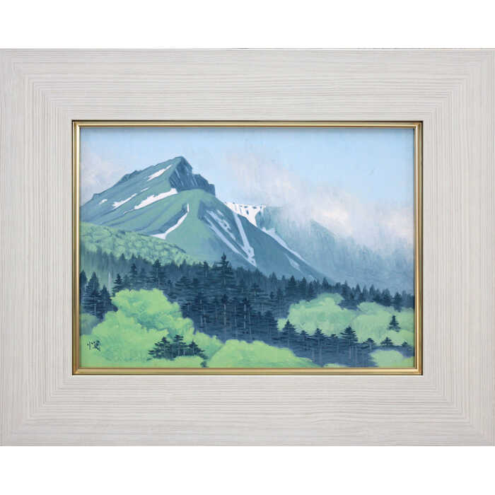 絵画 梶本悦也 油絵・油彩画 『風景』 山 森 自然 風景 明るい 爽やか 一点物 美術品 アート ご贈答品 ギフト かじもとえつや