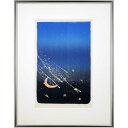 絵画 水間チカ リトグラフ 版画 『夜空』 月 空 星 夜 美術品 アート