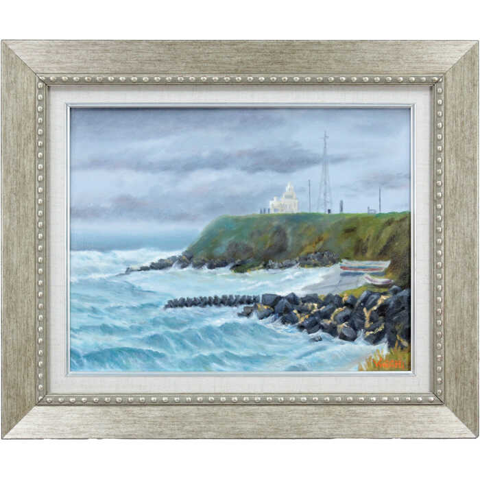 絵画 後藤弘一 油絵・油彩画 『風景』 海 海岸 灯台 自然 北海道風景 一点物 美術品 アート ごとうこういち