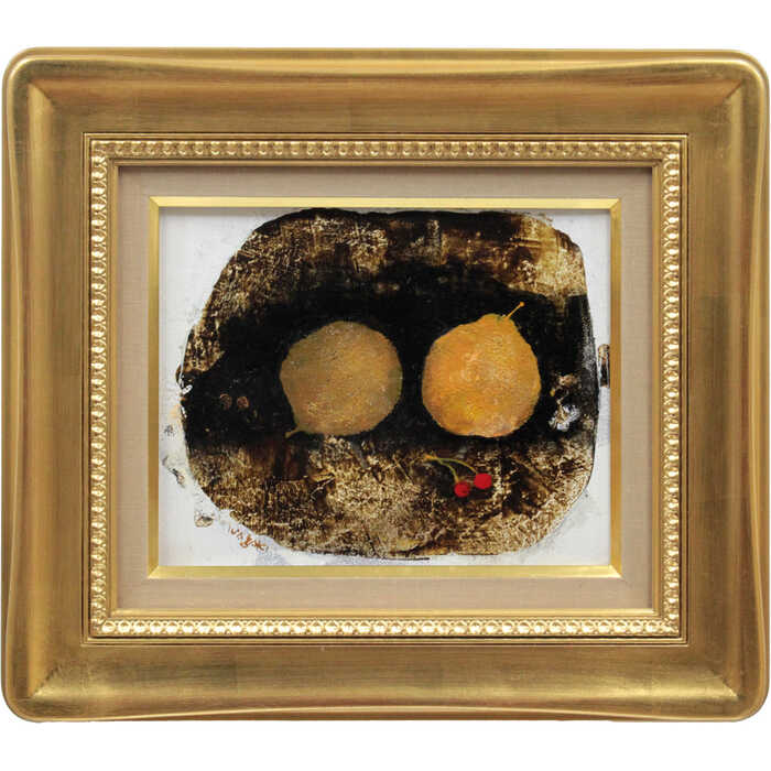 Rakuten - 絵画 稲垣昌紀 油絵・油彩画 『黄色の果実』 果実 果物 静物 可愛らしい 一点物 美術品 アート いながきまさき
