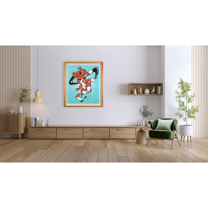 北海道画廊 楽天市場店の絵画 今野剛秀 アクリル画 『LSDxx#2 WATER BLOWS II』 キャラクター 現代アート ポップ 可愛らしい 明るい 爽やか 生き生き 美術品 アート こんのたけひで｜アングル3