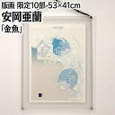 絵画 安岡亜蘭 版画 『金魚(機動式鳥獣図録)』 動物 魚 現代アート ポップ 幻想的 明るい 生き生き 美術品 アート やすおかあらん
