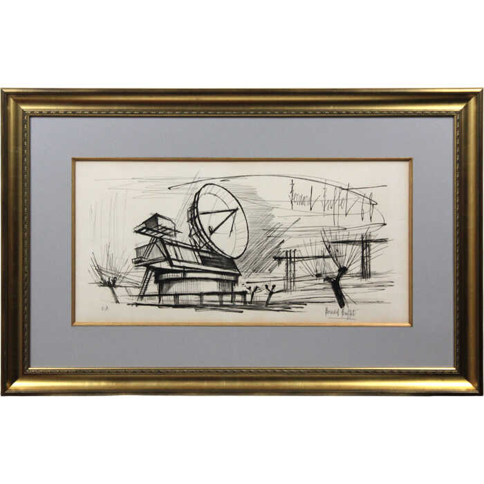 絵画 ベルナール・ビュッフェ リトグラフ 版画 『レーダーステーション』 建造物 ...