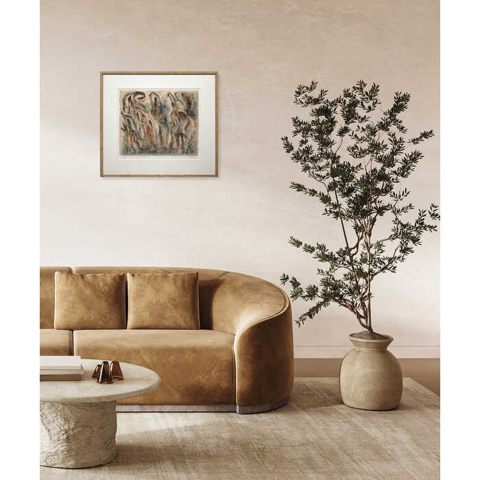 絵画 難波田龍起 リトグラフ 版画 『生成の詩』 抽象 明るい 生き生き 美術品 アート なんばたたつおき