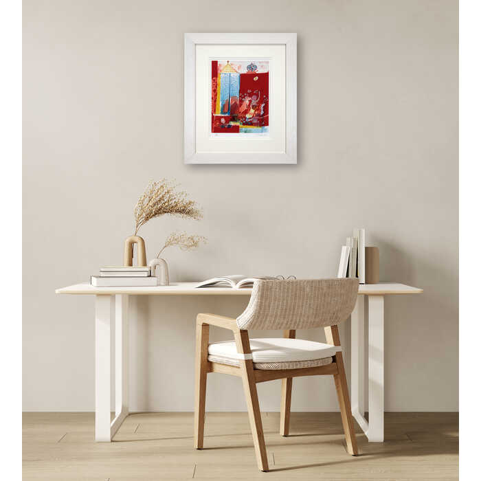 絵画 平島毅 ジクレー 『after school』 子ども 家 犬 ポップ 可愛らしい 明るい 渡世 生き生き 賑やか 美術品 アート ひらしまたけし