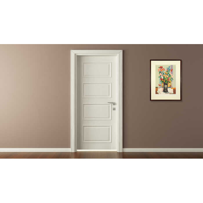 絵画 マルセル・クラモアザン リトグラフ 版画 『黒い壺』 花 静物 優しい 明るい 淡い 温もり 美術品 アート