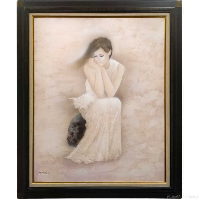 Rakuten - 中原脩 油絵・油彩画 『座る女』 一点物 絵画