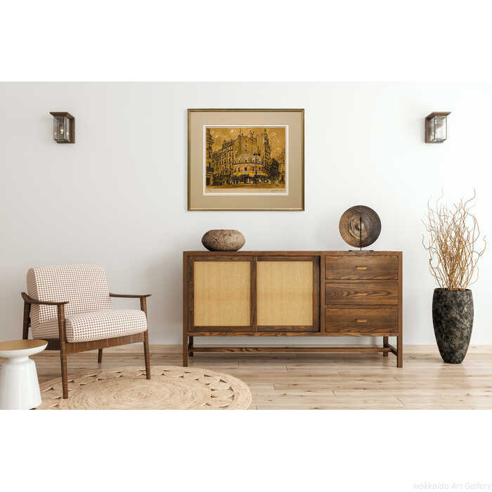 児玉幸雄 リトグラフ 版画 『パリの街角』 絵画