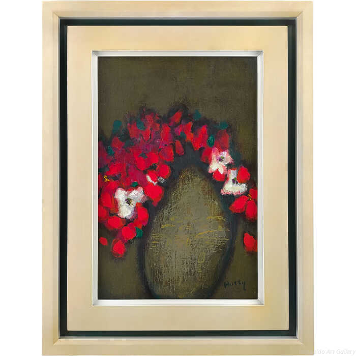 堀田高 油絵・油彩画 『花（南仏カーニュにて）』 一点物 絵画