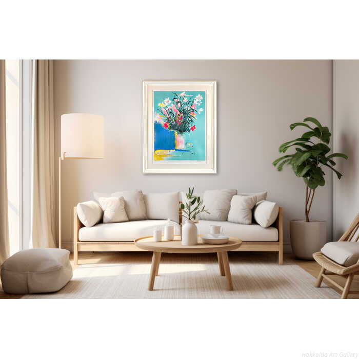 ポール・ギヤマン リトグラフ 版画 『花とヴァイオリン』 絵画