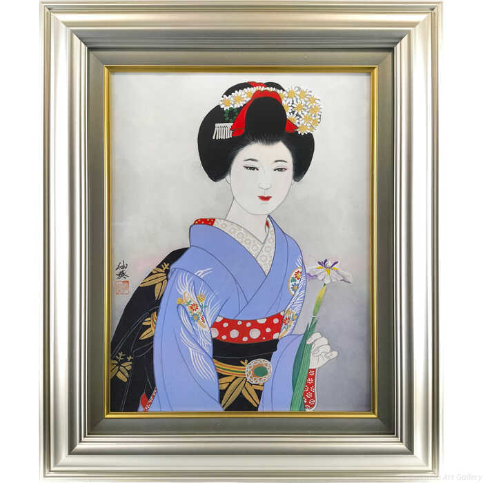 宮下柚葵 日本画 『菖蒲』 一点物 絵画