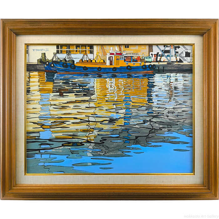 乐天商城 - 高藤義雄 油絵・油彩画 『港』 一点物 絵画