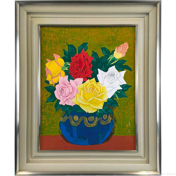 Rakuten - 妹背平三 日本画 『花』 一点物 絵画