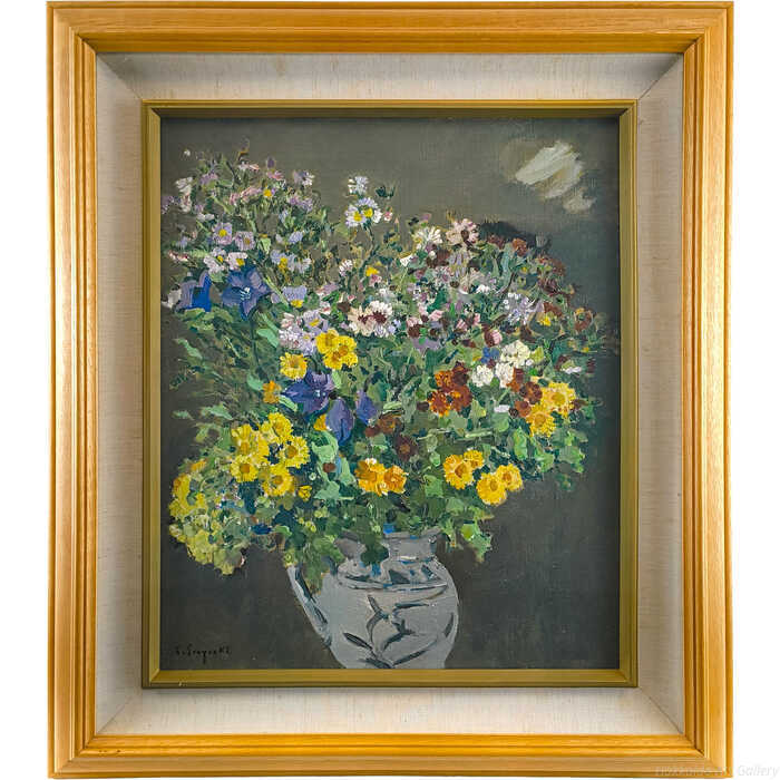 Rakuten - 鈴木伝 油絵・油彩画 『小菊』 一点物 絵画