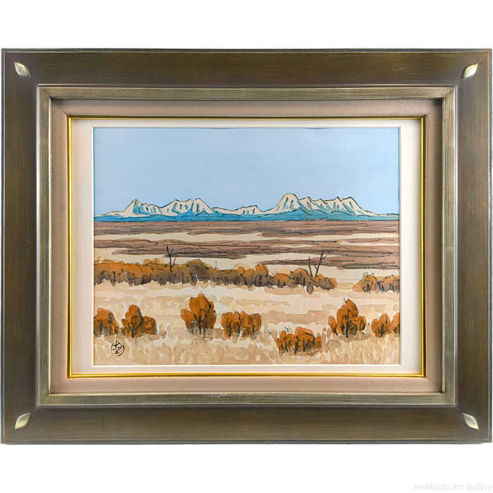 坂本直行 水彩画 『初冬の初田牛原野より 知床連峰』 一点物 絵画