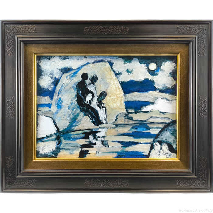 Rakuten - 国松登 油絵・油彩画 『氷上のひと』 一点物 絵画