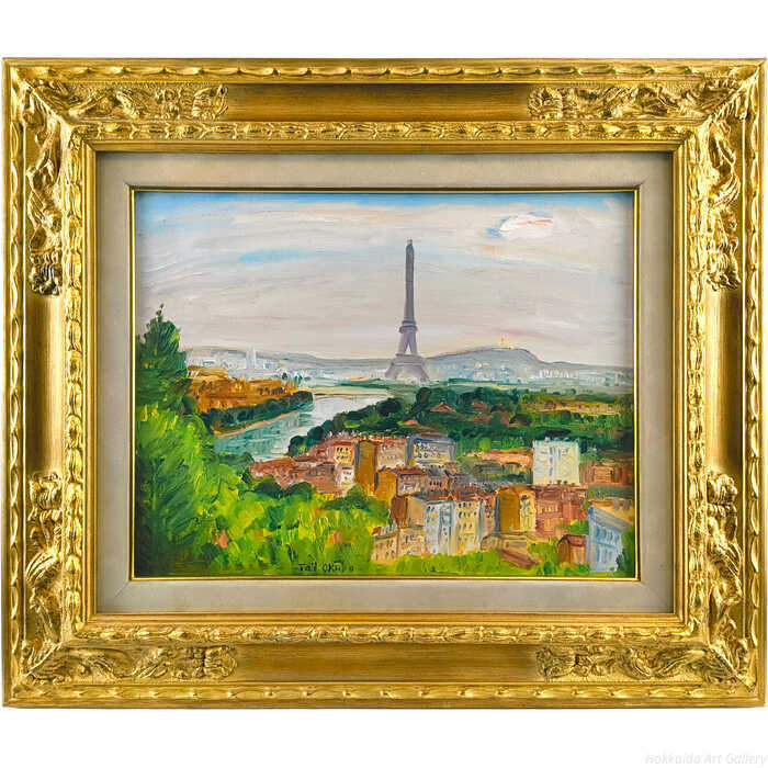 Rakuten - 大久保泰 油絵・油彩画 『パリ遠望』 一点物 絵画