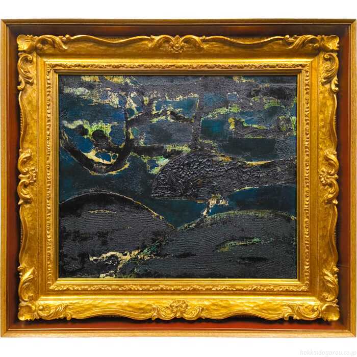乐天商城 - 国松登 油絵・油彩画 『黒い魚』 一点物 絵画