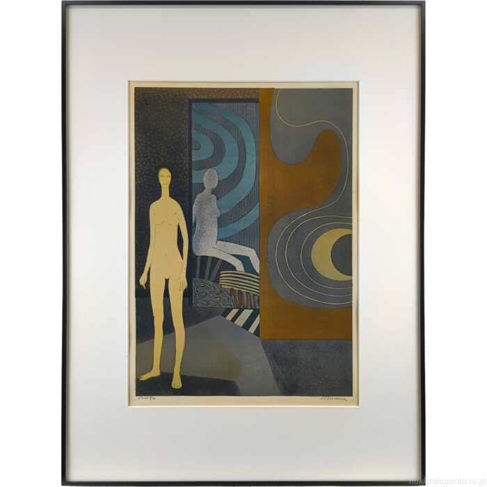 アンドレ・ミノー リトグラフ 版画 『二人の女性』 絵画