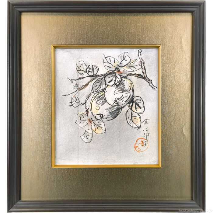 木田金次郎 コンテ＋水彩画 『りんご』 一点物 絵画
