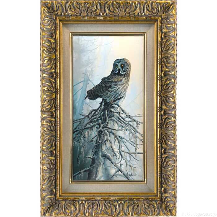 ジゼル・ベノウ 油絵・油彩画 『オオハイイロフクロウ』 一点物 絵画