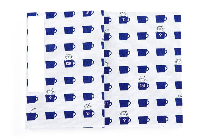 【大判】御朱印帳（納経帳）マグカップ猫（グレー）　蛇腹　朱印帳　納経帳　集印帳　かわいい