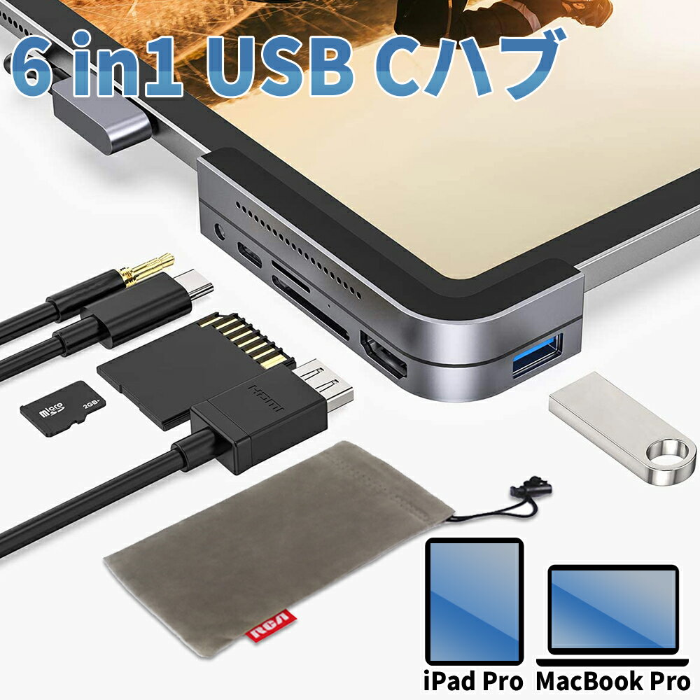 ֡3ǯݾڡ USB-C ϥ USB Type C ϥ 6in1 Type-C 4K HDMI PD  SD ɥ꡼ ǥ ޥ TF USB3.0 ϥ USB C ޥϥ C Ѵ ץ ߥ˥  Mac Book iPad Pro б RC01פ򸫤