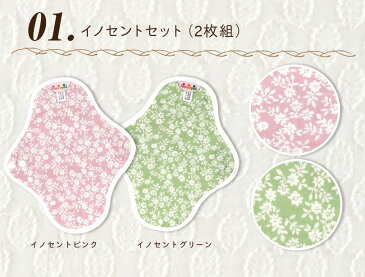 布ナプキン100%オーガニック:2枚セット|Sサイズ:21cm|普通の日・昼用・尿漏れにも|専用洗剤プレゼント【送料無料】おしゃれな柄/かわいいデザイン/3カラーバリエーション【ハンナパッド】