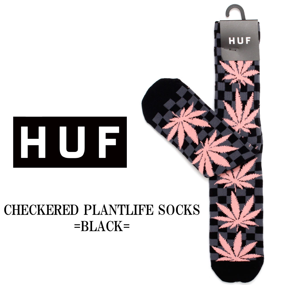 ʳιˡǥͥݥбǽʡHUF CHECKERED PLANTLIFE SOCKS BLACK ϥ  å Υܡ ܡ  Ĳ  ˽  ǥ ޥե ȥ꡼ ղ ϡեѥ ޯ ե ץ쥼