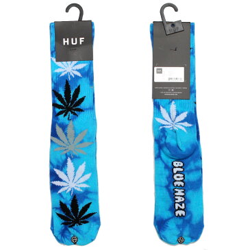 【代引き以外の購入方法でクロネコDM便なら送料全国200円】HUF STRAIN PLANTLIFE CREW SOCKS BLUE HAZE ハフ スケート ソックス スノボー スケボー 厚手 くつ下 丈夫 男女兼用 メンズ レディース マリファナ柄 ストリート 春夏 ハーフパンツ お洒落 ギフト プレゼント