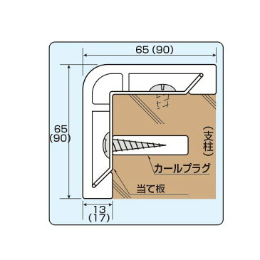 【ワンダフルデー ポイント＋3倍】 コーナーガード (当て板ボンデ鋼板製) L字型 安全クッション CG-Bアイボリ 500mm-1本 アイボリ 長さ500mm 直角用 付属品 エンドキャップ