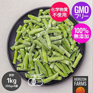 有機 JAS 冷凍 いんげん グリーンビーンズ 250g x 4 合計 1kg オランダ産 化学物質不使用 砂糖不使用 冷凍野菜 無糖 無添加