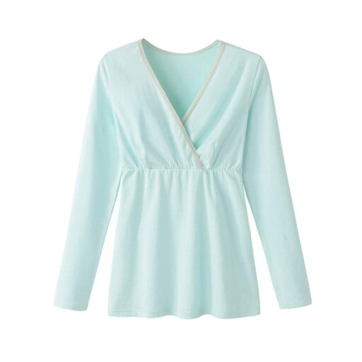 送料無料 授乳インナー クロスオープン マタニティインナー 長袖 ママシャツ 授乳服 下着 肌着 マタニティウェア 無地 妊娠服 マタニティ トップス カップ付き 重ね着 長袖シャツ 春 秋冬 カシュクール 伸縮性 産前 産後