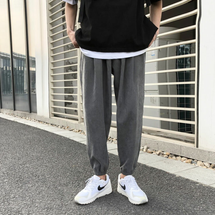 ジョガーパンツ ワイドパンツ ルーズ メンズ スエード パンツ ロングパンツ ハロン ワイド ズボン おしゃれ ストレート ゆるカジ モード ストリート系 カジュアル 秋冬のサムネイル