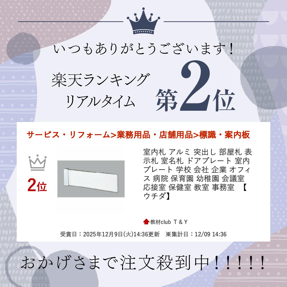 室内札 アルミ 突出し 部屋札 表示札 室名札 ドアプレート 室内プレート 学校 会社 企業 オフィス 病院 保育園 幼稚園 会議室 応接室 保健室 教室 事務室 【ウチダ】 2