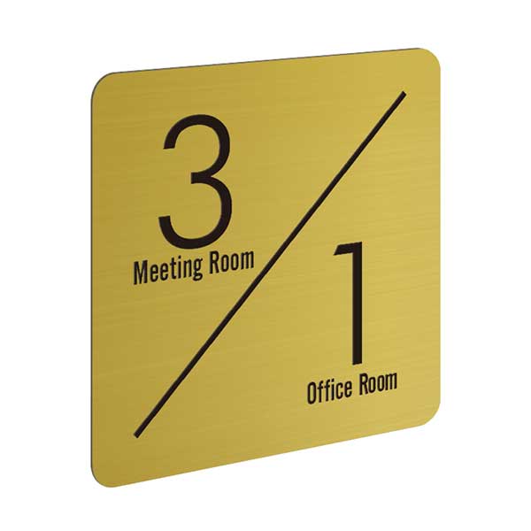 〈真鍮製〉【フロアープレート（階数表示板）】中間階数用のプレートです。《表札工房あかり》