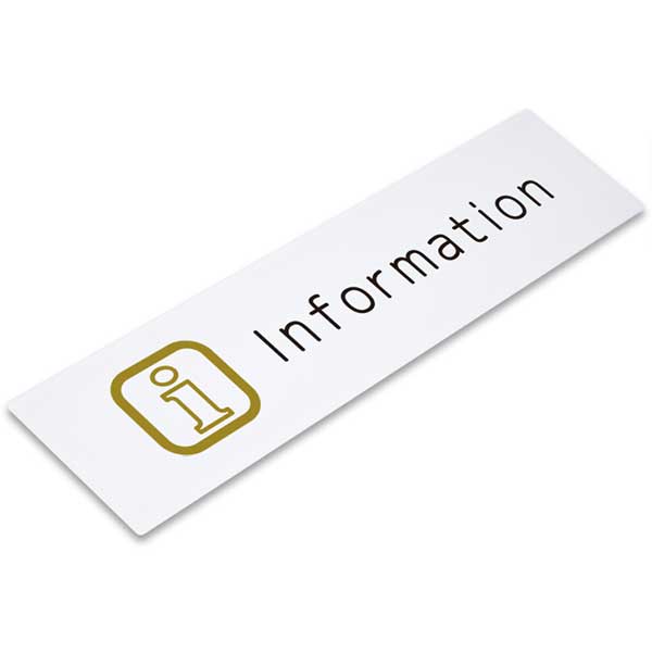 〈アクリル製〉【アクリルプレート】「Information」ドアプレート、彫刻、裏面塗装の銘板（サイズ：160..