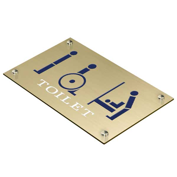 〈真鍮製〉【トイレプレート（業務用大判サイズ）】（250mm×150mmシリーズ）腐蝕、焼付塗装の本格的銘..